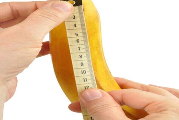 Measuring a banana simulates measuring an enlarged penis